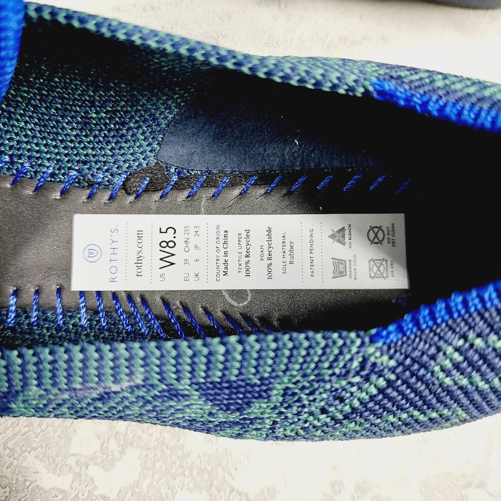 New Rothy’s The Point Blue/Green Snake Ballet Flats I708 - Picture 7 of 7